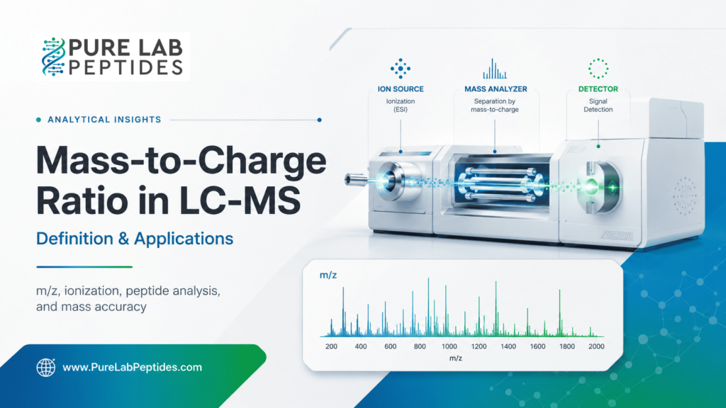Mass-to-charge ratio in LC-MS research graphic for Pure Lab Peptides analysis article